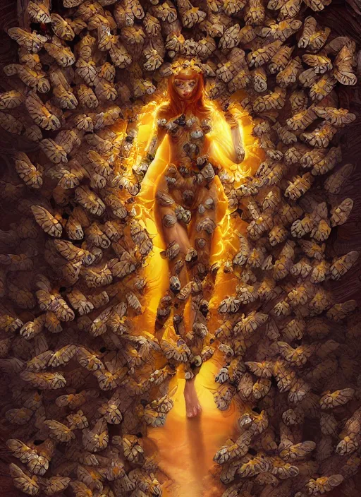 Prompt: the Goddess of Bees, detailed digital art, trending on Artstation