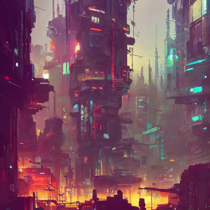 Image similar to a beautiful painting of a cyberpunk city by sergey kolesov and pascal blanche and greg rutkowski and sachin teng. in style of digital art. colorful comic, symmetry, hyper detailed. octane render. trending on artstation