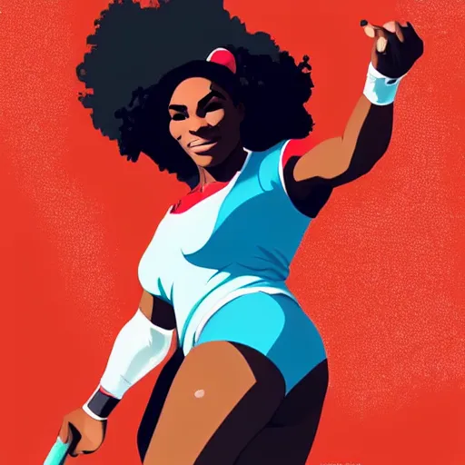 Prompt: serena williams, clean cel shaded vector art. shutterstock. behance hd by lois van baarle, artgerm, helen huang, by makoto shinkai and ilya kuvshinov, rossdraws, illustration.