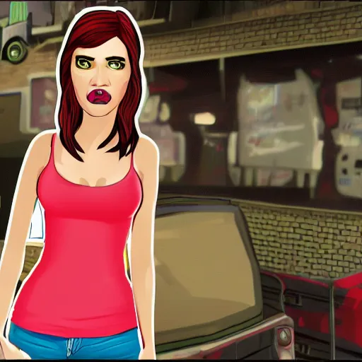 Image similar to cartoon gta 5, cartoon gta V style, gorgeous, girl