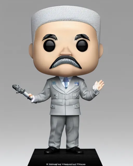 Image similar to full body 3d render of Japanese emperor Hirohito as a funko pop, studio lighting, white background, blender, trending on artstation, 8k, highly detailed