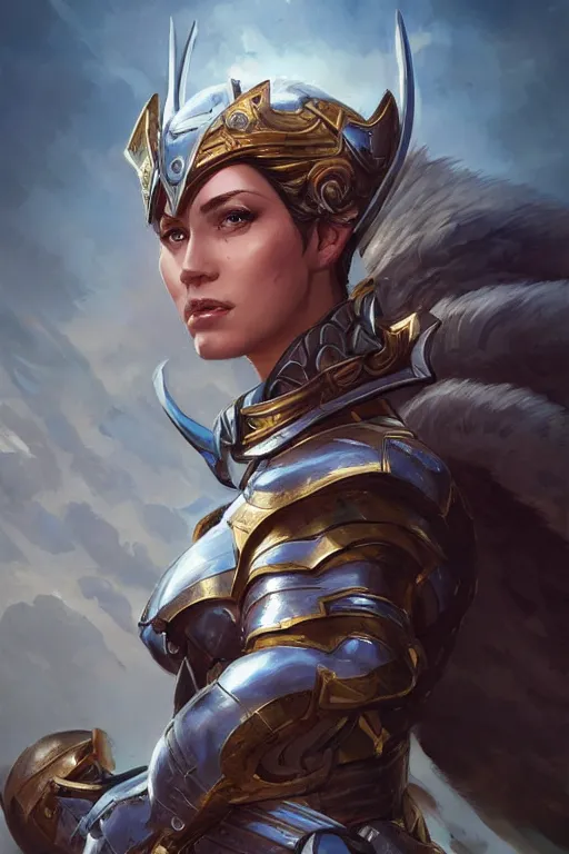 Image similar to amazon valkyrie athena, d & d, fantasy, portrait, highly detailed, headshot, digital painting, trending on artstation, concept art, sharp focus, illustration, art by artgerm and greg rutkowski and magali villeneuve