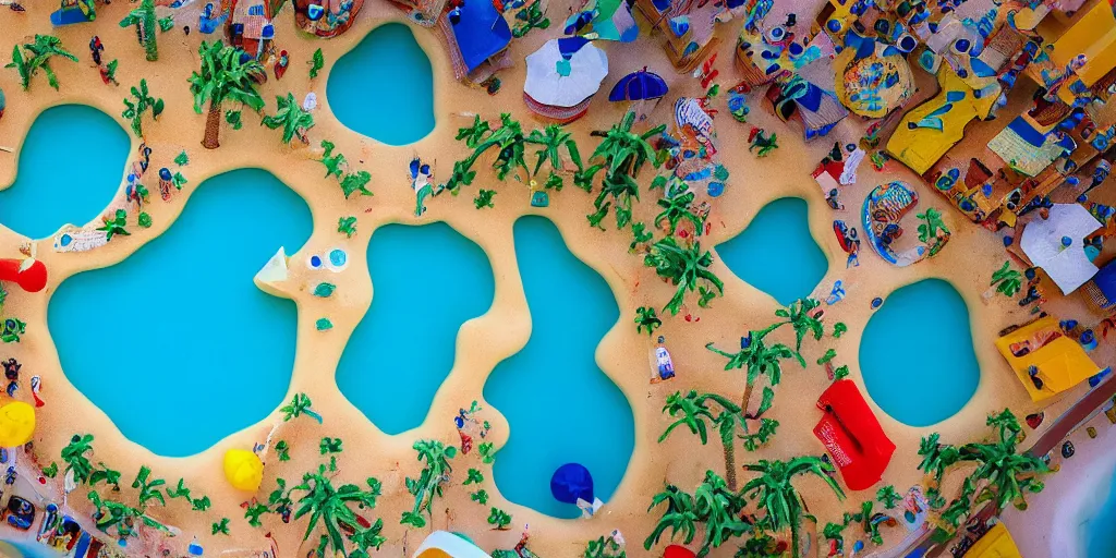 Image similar to perfect replica of Tel-Aviv beach made from playdough, high-detaild, playdough art, 4K UHD image