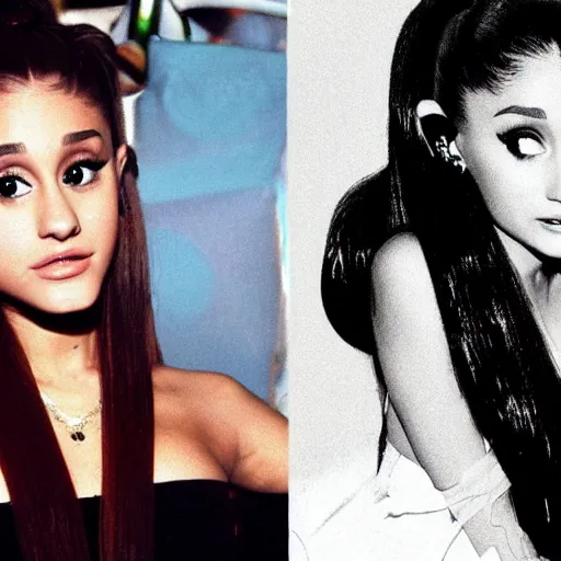 Prompt: ariana grande on 1 9 9 0 s album cover