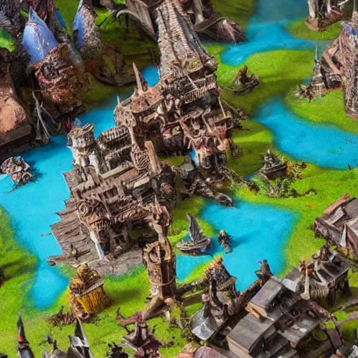 Prompt: a award winning closeup photo of a stopmotion animation filming set of warcraft's entire map