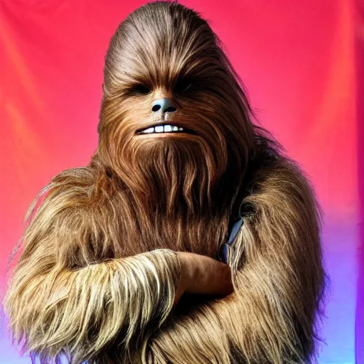 Prompt: extremely muscular balding Chewbacca