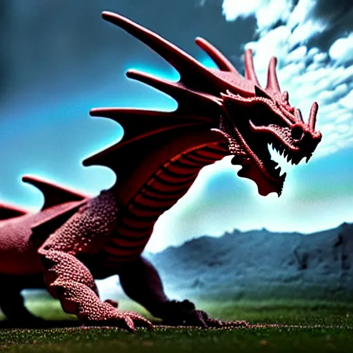 Image similar to a dragon made out of clay, hyperrealistic, national geographic photo