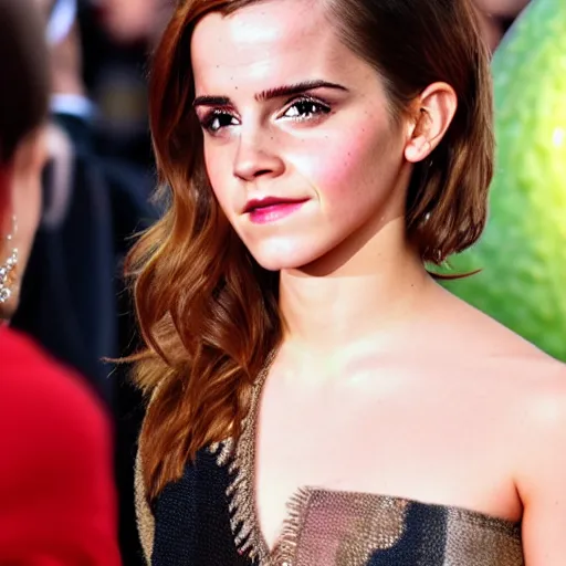 Image similar to emma watson as an avocado