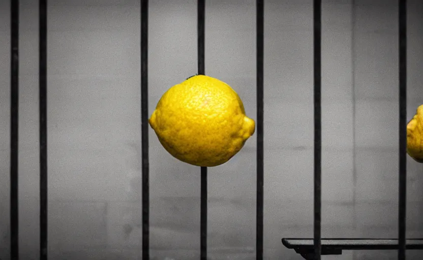 Image similar to lemons in a jail cell, photography