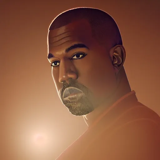 Image similar to Portrait of Kanye West with joker makeup, make splash art, movie still, cinematic lighting, dramatic, octane render, long lens, shallow depth of field, bokeh, anamorphic lens flare, 8k, hyper detailed, 35mm film grain