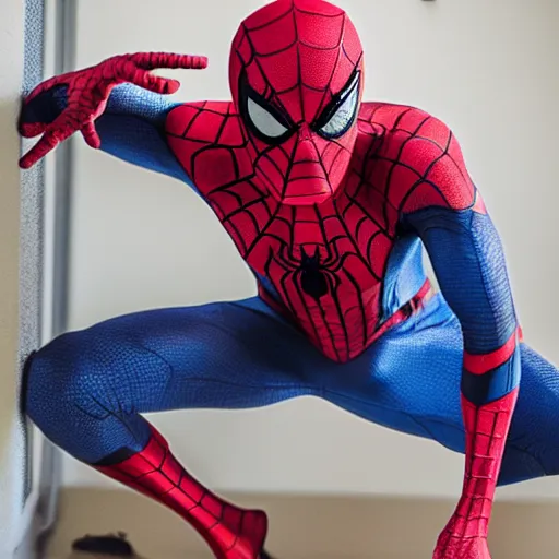 Image similar to spider man taking medicine