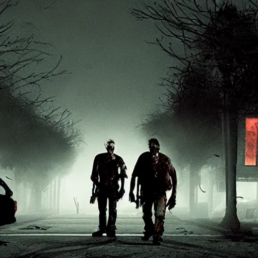 Image similar to zombie apocalypse by roger deakins, detailed