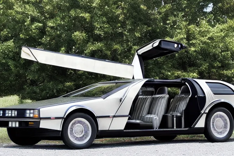 Prompt: limousine 1 9 2 2 delorean