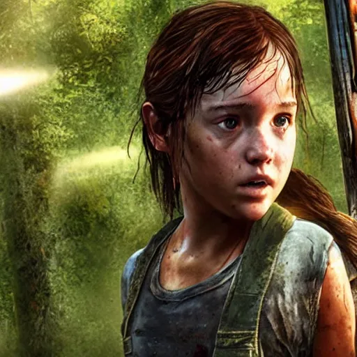 Image similar to bella ramsey as ellie in the last of us