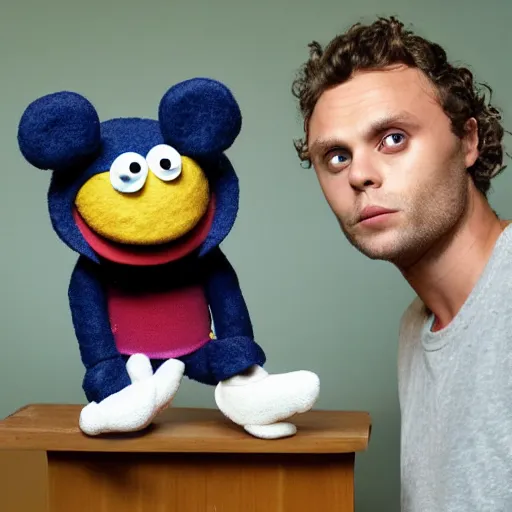 Prompt: mikky ekko as a muppet, plush doll, felt