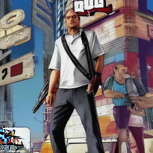 Image similar to a rabbit, gta 5 cover art