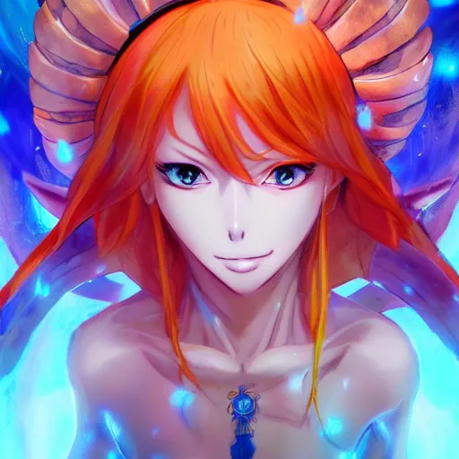 Image similar to anime portrait of Nami as a shaman yedi using dark force to eliminate trump as an anime antagonist by Stanley Artgerm Lau, WLOP, Rossdraws, James Jean, Andrei Riabovitchev, Marc Simonetti, and Sakimichan, trending on artstation