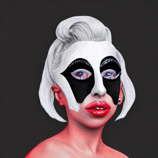 Prompt: portrait of Gaga-Vader hybrid, trending on artstation