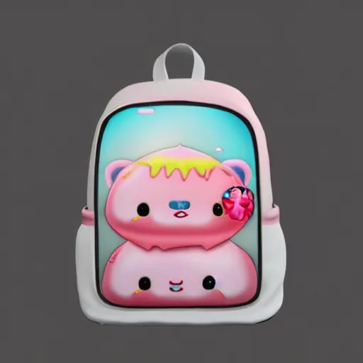 Prompt: 3 d render of a kawaii sweet backpack designed by leonardo da vinci, beautiful