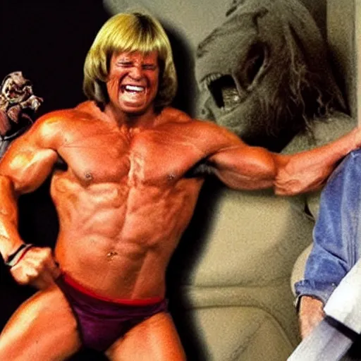 Image similar to real life he - man mauling mariano rajoy