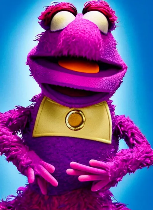 Image similar to studio portrait still of muppet!!!!! vision in avengers infinity war!!!!!! as a muppet muppet as a muppet, 8 k, studio lighting, key light,