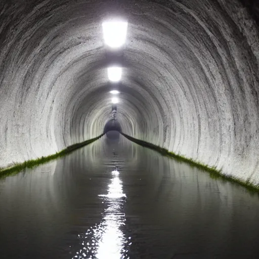 Prompt: drainage tunnel megalophobia