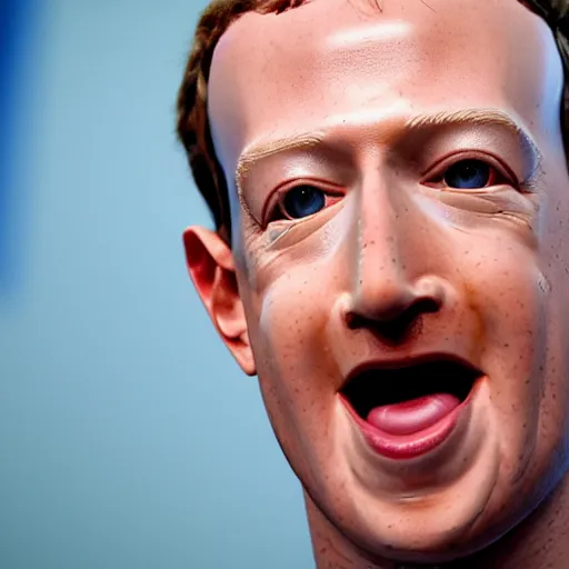 Prompt: mark zuckerberg putting his tongue on a small android