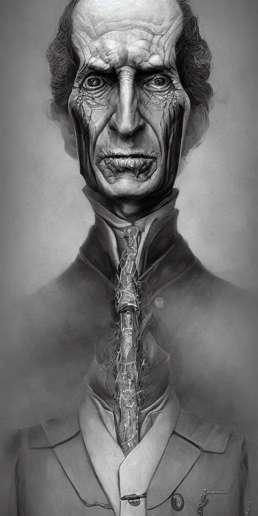 Prompt: portrait of simon bolivar, character design, detailed concept art by fortiche by anton semenov, by h. r giger ， masterpiece