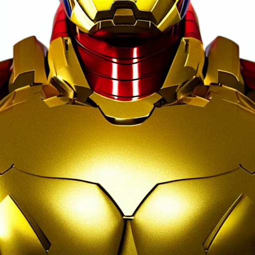 Prompt: a close up photo of a detailed golden statue of Iron Man, 8K,