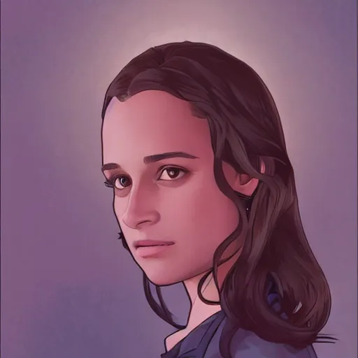 Image similar to the irresistable nonbinary Alicia Vikander, highly detailed, artstation, digital illustration, concept art, by Kyoto Animation and Studio Ghibli, by Ilya Kuvshinov and Alphonse Mucha