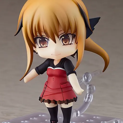 Image similar to an anime nendoroid figurine of cute caracal, fantasy, figurine, product photo