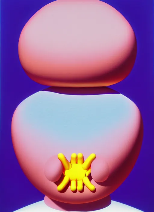 Image similar to puffy person by shusei nagaoka, kaws, david rudnick, airbrush on canvas, pastell colours, cell shaded, 8 k