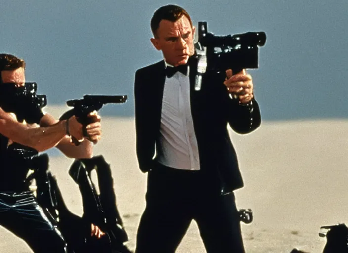 Image similar to scene from a 1 9 9 0 s james bond film