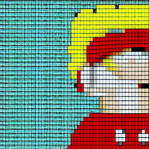 Image similar to donald trump dressed as mario, 32 bit pixel art, 8k, intricate, detailed,