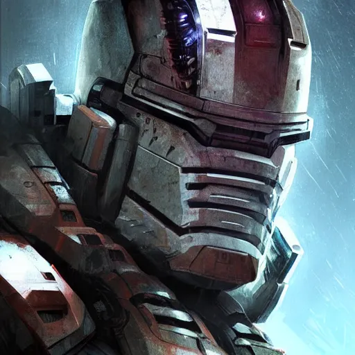 Image similar to portrait of sam worthington by greg rutkowski as a character from dead space