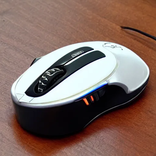 Prompt: opal beetle as a gaming computer mouse