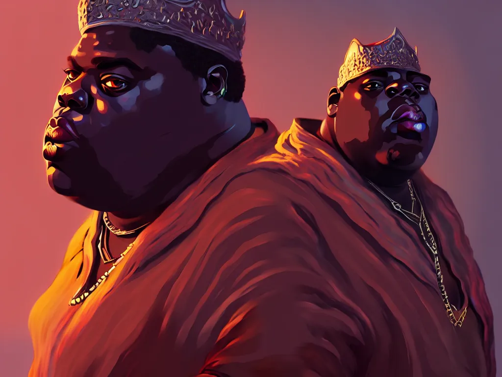 Prompt: highly detailed artstation character design of notorious big, anato finnstark, dark fantastic, game assets, unreal engine, unity, concept art