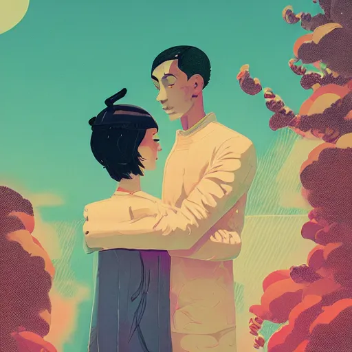 Image similar to unconditional love, by James Gilleard and Victo Ngai