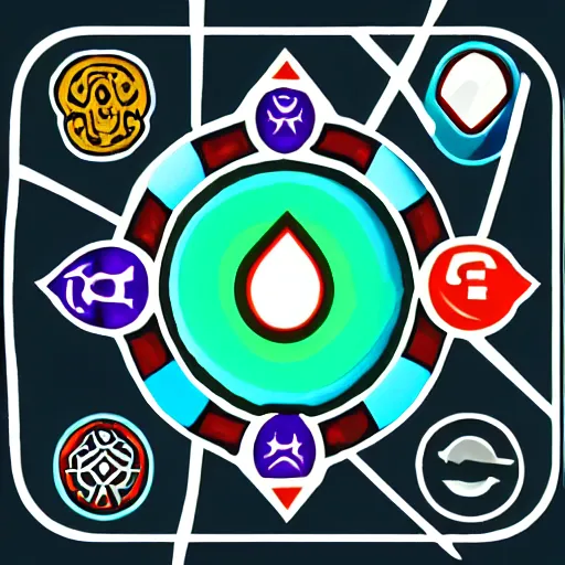 Prompt: zodiac symbols game icon balance