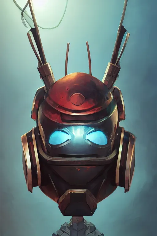 Image similar to epic mask helmet robot ninja portrait stylized as fornite style game design fanart by concept artist gervasio canda, behance hd by jesper ejsing, by rhads, makoto shinkai and lois van baarle, ilya kuvshinov, rossdraws global illumination radiating a glowing aura global illumination ray tracing hdr render in unreal engine 5