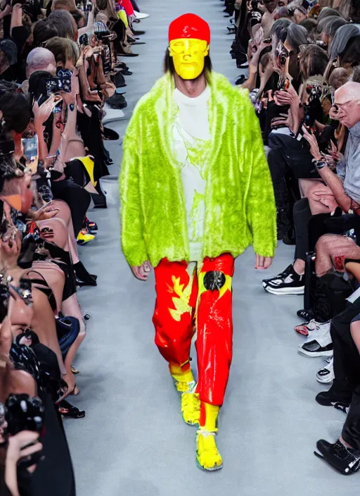 Prompt: hyperrealistic and heavy detailed balenciaga runway show of hulk hogan, leica sl 2 5 0 mm, vivid color, high quality, high textured, real life