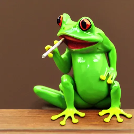 Image similar to frog wearing a suit smoking a cigar