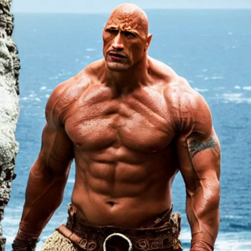 Image similar to dwayne johnson as polyphemus