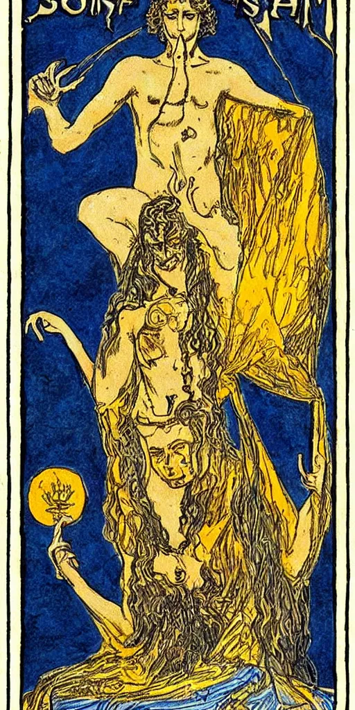 Image similar to the sun tarot card by austin osman spare