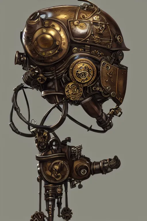 Image similar to steampunk helmet fantasy art mask robot ninja stylized digital illustration sharp focus, elegant intricate digital painting artstation concept art global illumination ray tracing advanced technology chaykin howard and campionpascale and cooke darwyn and davis jack