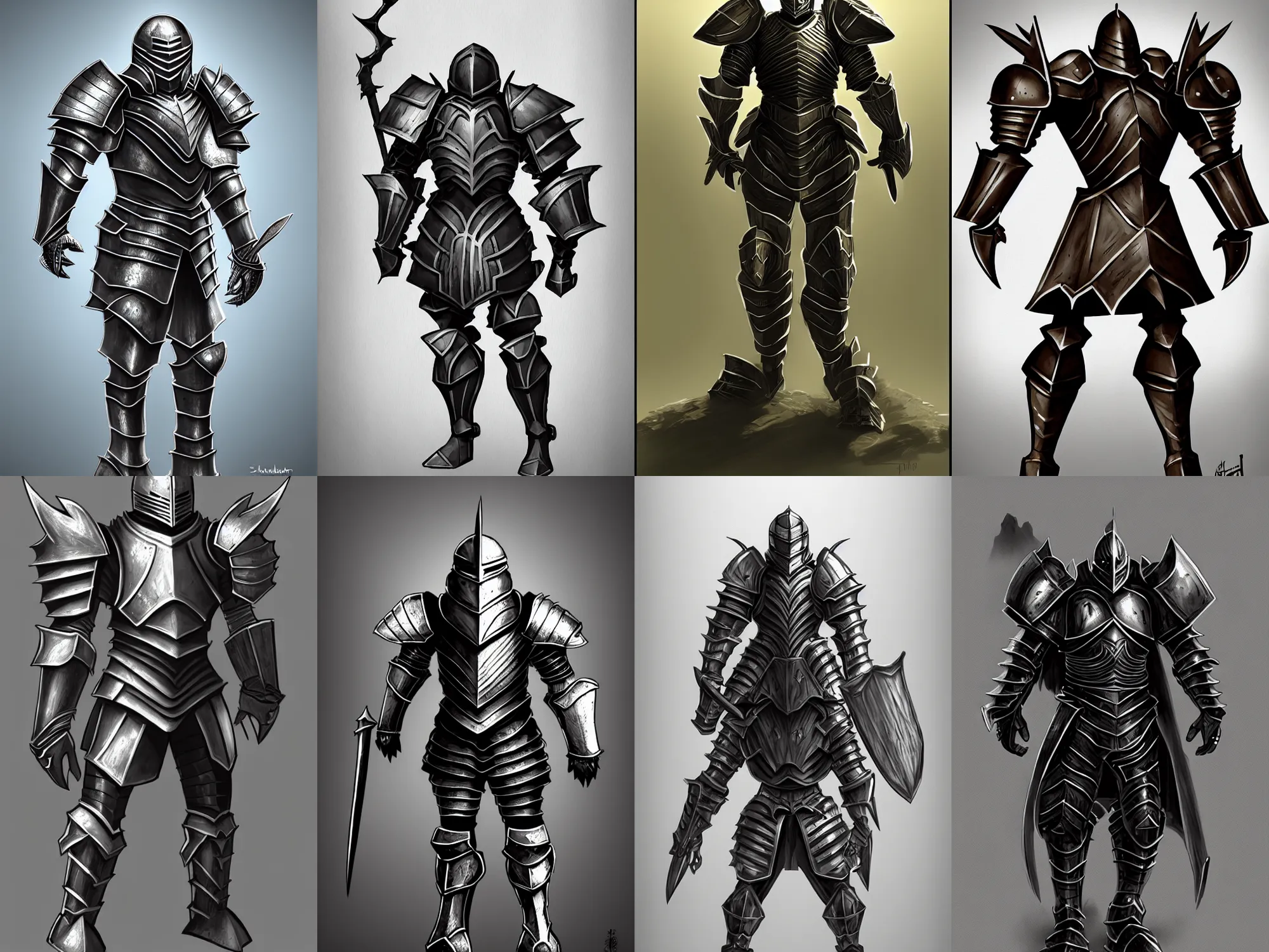 Prompt: armored knight, vertical lines, fantasy concept art, character art