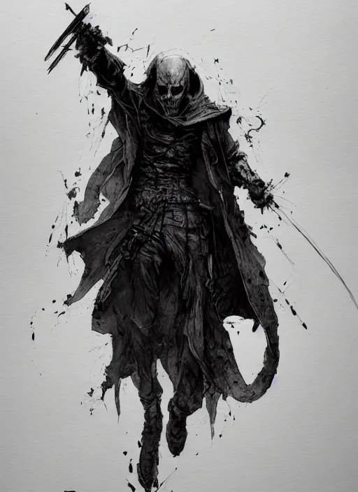 Image similar to portrait, The Grim Reaper, watercolor, dramatic lighting, cinematic, establishing shot, extremely high detail, foto realistic, cinematic lighting, pen and ink, intricate line drawings, by Yoshitaka Amano, Ruan Jia, Kentaro Miura, Artgerm, post processed, concept art, artstation, matte painting, style by eddie mendoza, raphael lacoste, alex ross
