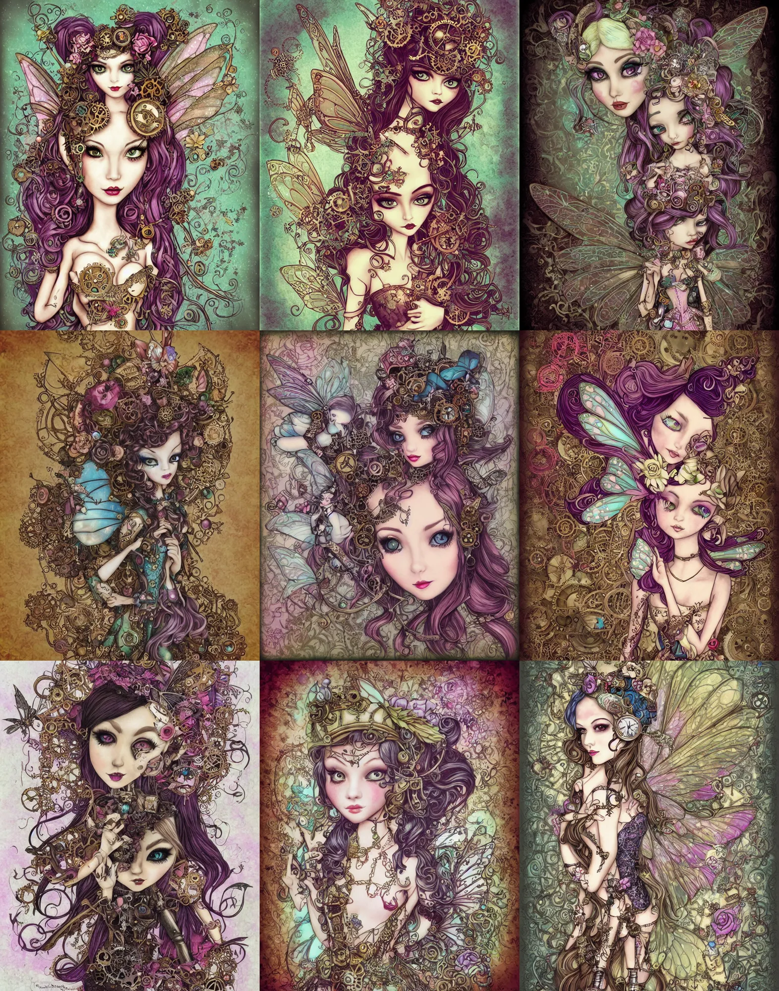 Image similar to steampunk fairy princess, by Jasmine Becket-Griffith