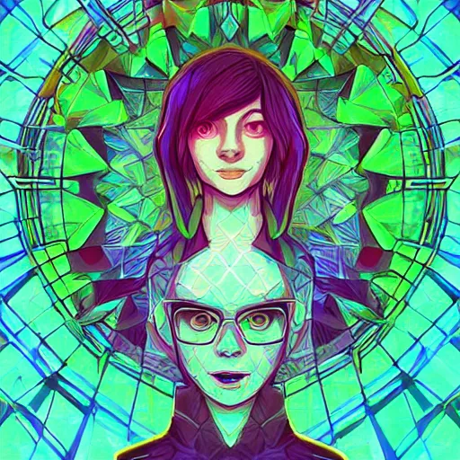 Image similar to skill magic geek inside matrix deepdream radiating a glowing aura stuff loot legends stylized digital illustration video game icon artstation lois van baarle, ilya kuvshinov, rossdraws,