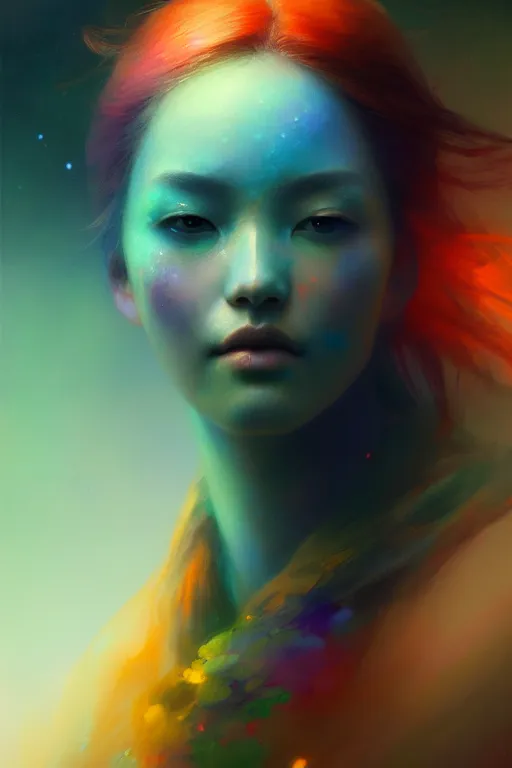 Prompt: the colorful universe can be seen thorough the eye of a beautiful woman, extremely detailed digital painting, in the style of fenghua zhong and ruan jia and jeremy lipking and peter mohrbacher, mystical colors, rim light, beautiful lighting, 8 k, stunning scene, raytracing, octane, trending on artstation